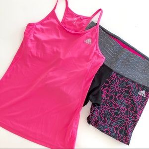 SM/MED Adidas top and Capri workout gym set